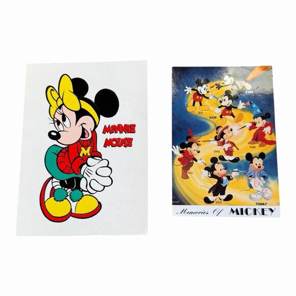 2 Vintage Disney Postcards Memories of Mickey Rev Minnie Mouse LMPC Impressions - Picture 10 of 10